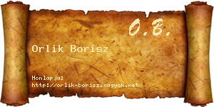 Orlik Borisz névjegykártya